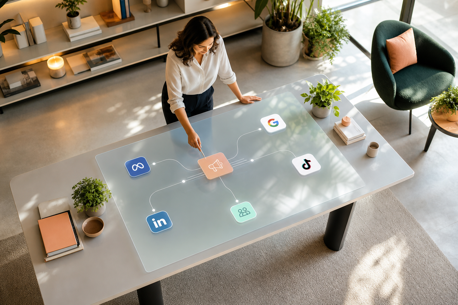 multi-platform ad launcher workflow diagram